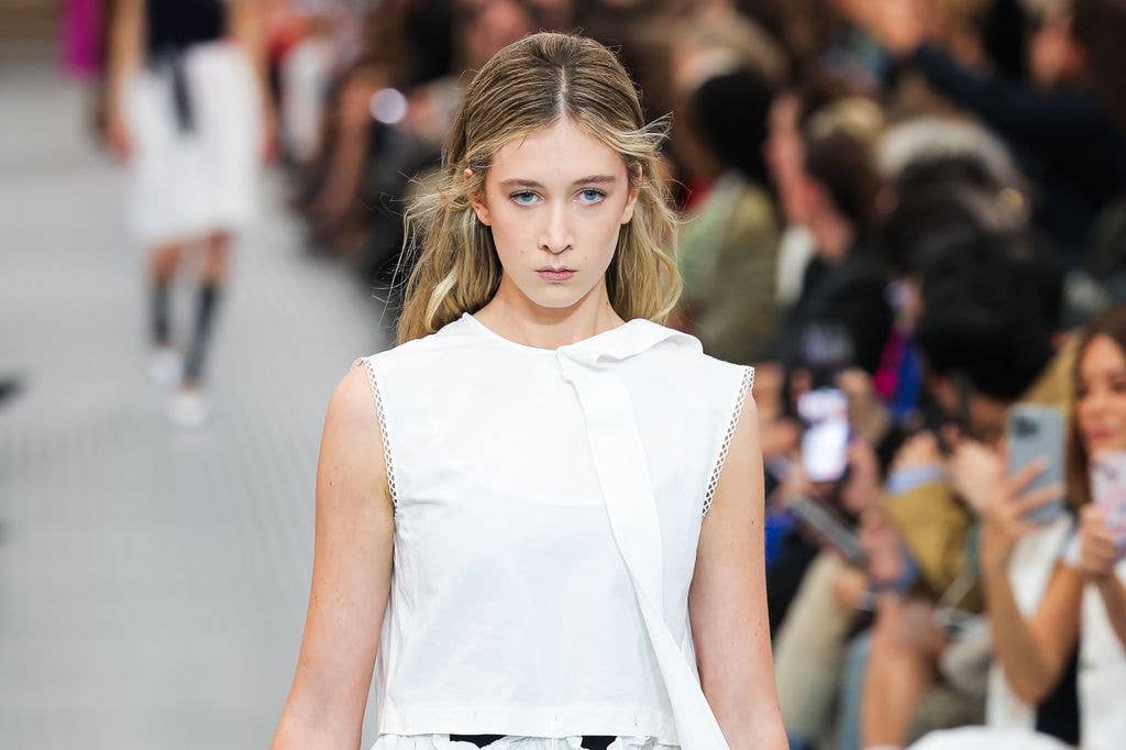  Sunday Rose walks the runway during the Miu Miu Paris Womenswear Spring-Summer 2025 show as part of Paris Fashion Week