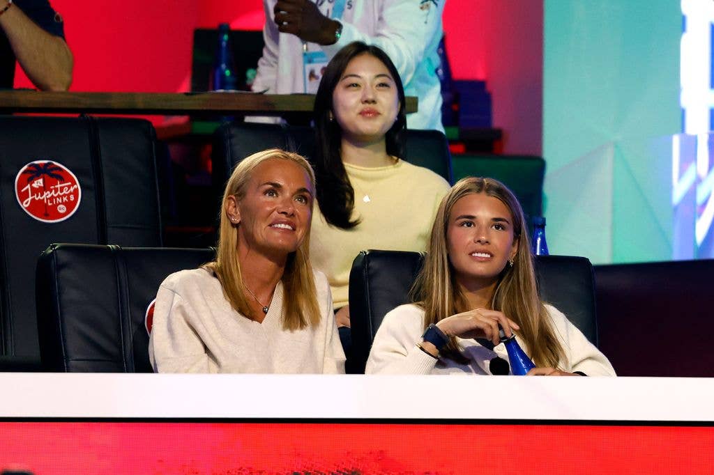 Vanessa and Kai Trump at a golf match at SoFi Center on March 23, 2026 