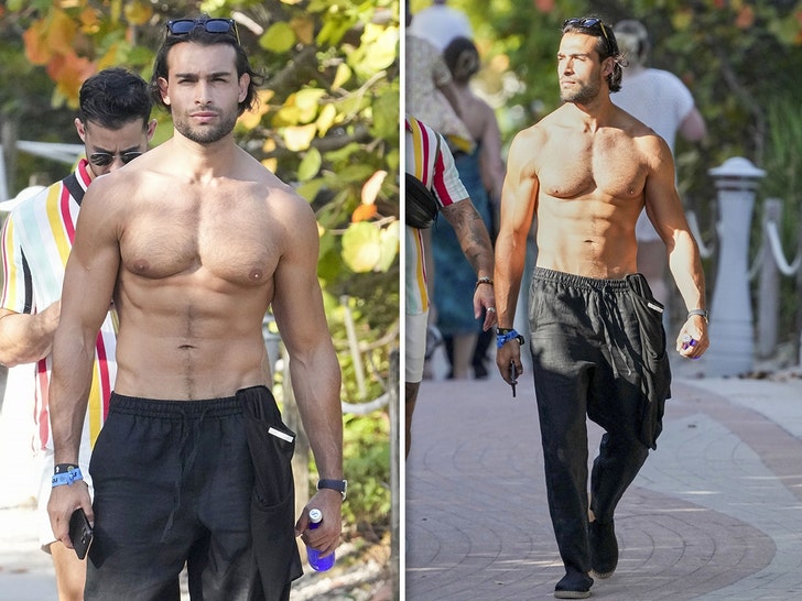 Sam Asghari Shirtless in Miami