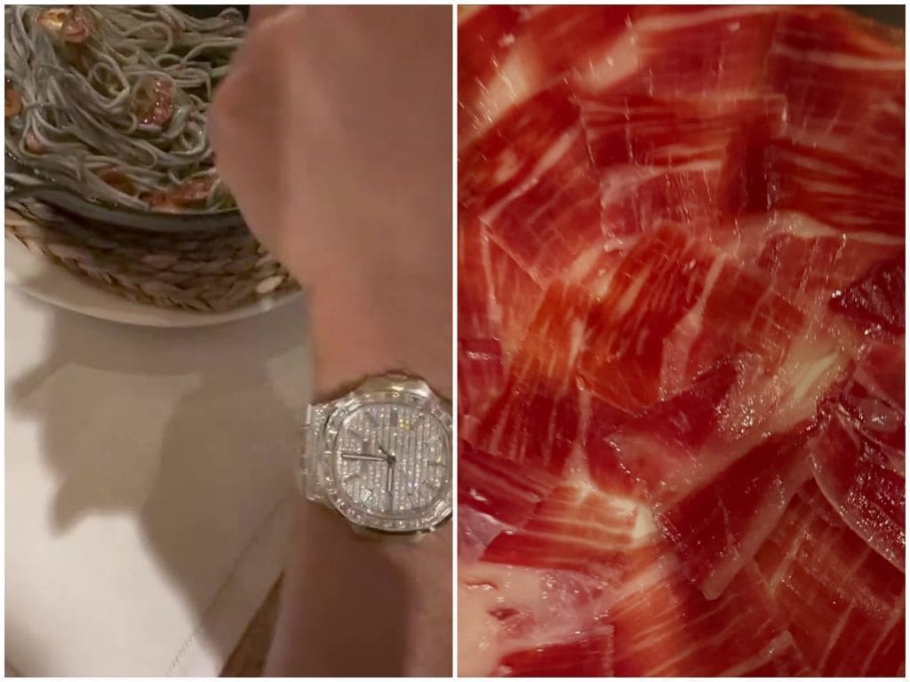 The pair enjoyed some spanish delicacies