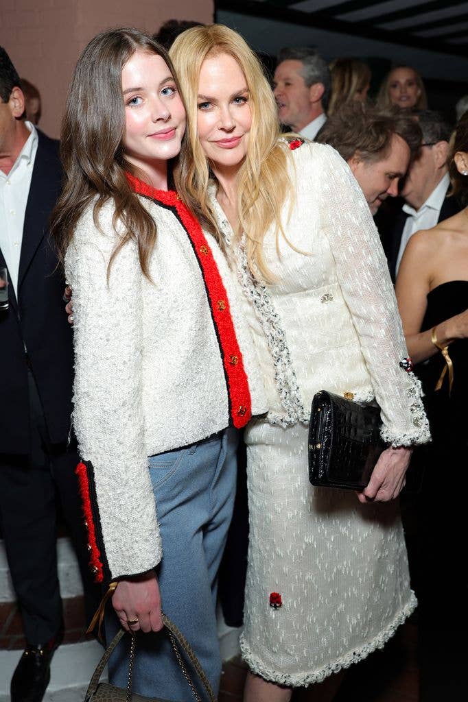 Faith Margaret Kidman-Urban and Nicole Kidman, both wearing CHANEL, attend the CHANEL and Charles Finch Annual Pre-Oscar Dinner at the Polo Lounge at The Beverly Hills Hotel on March 14, 2026 in Beverly Hills, California.