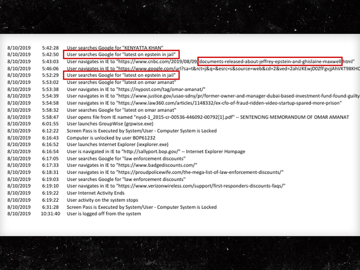 epstein google searches doj