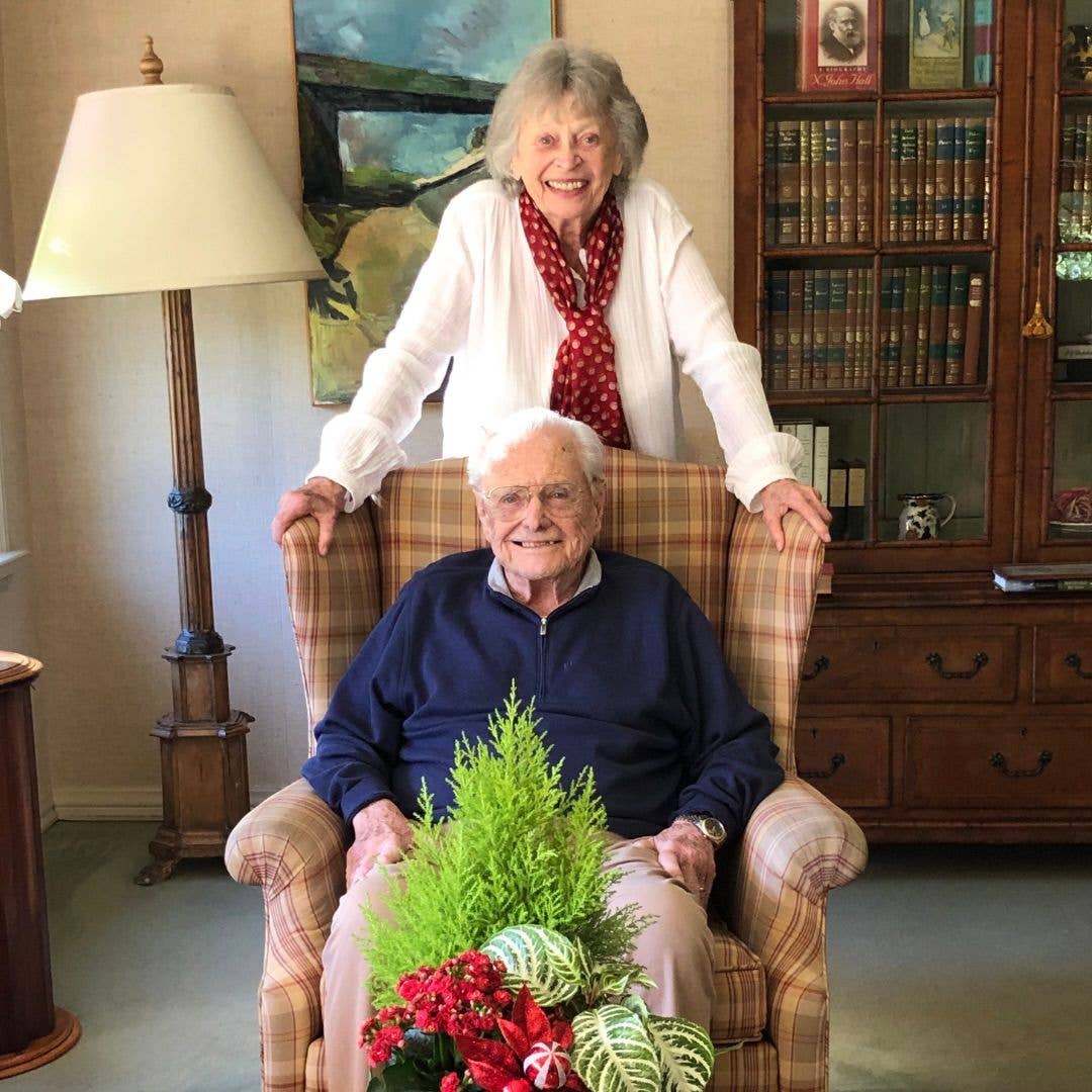 William Daniels and Bonnie Bartlett pose for a photo at home, shared on Instagram