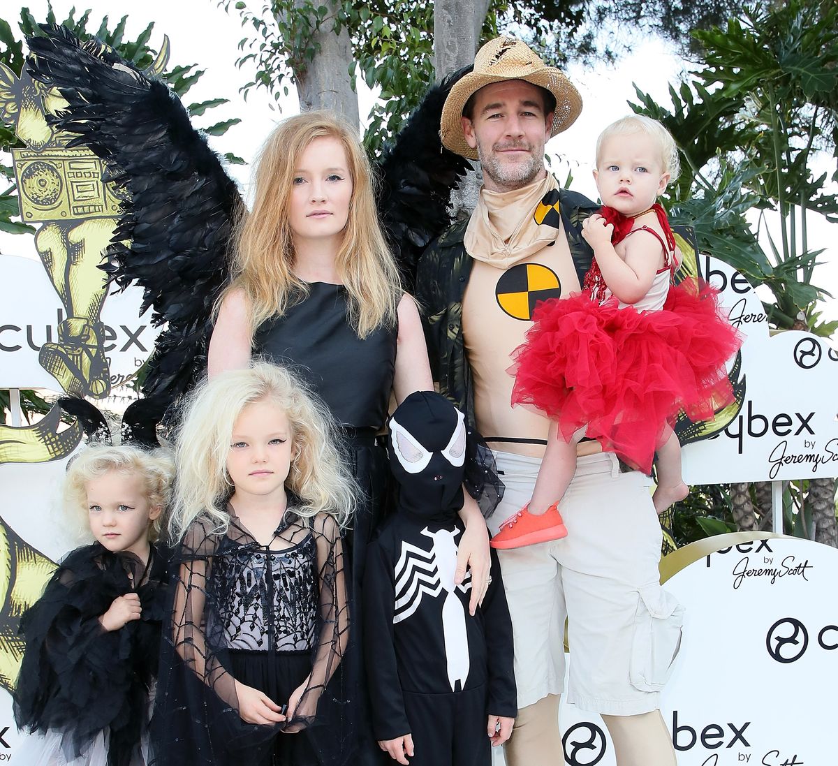 James Van Der Beek, wife Kimberly Brook and children attend the CYBEX and Jeremy Scott's Halloween extravaganza