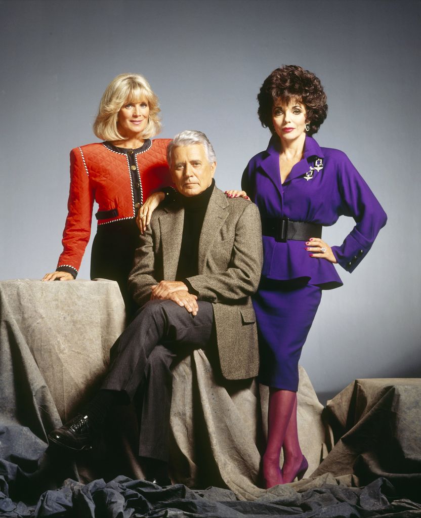 Linda with her Dynasty co-stars Joan Collins and John Forsythe