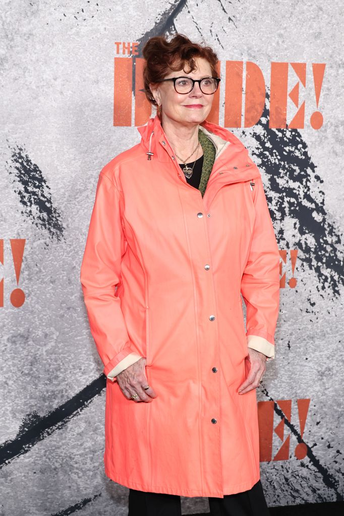 susan sarandon orange raincoat the bride!