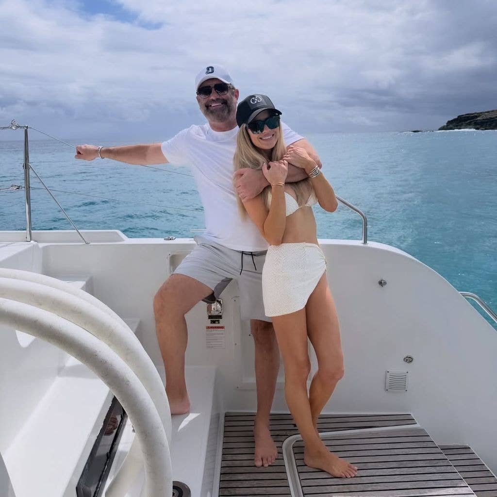 Christina and Chris looks loved up