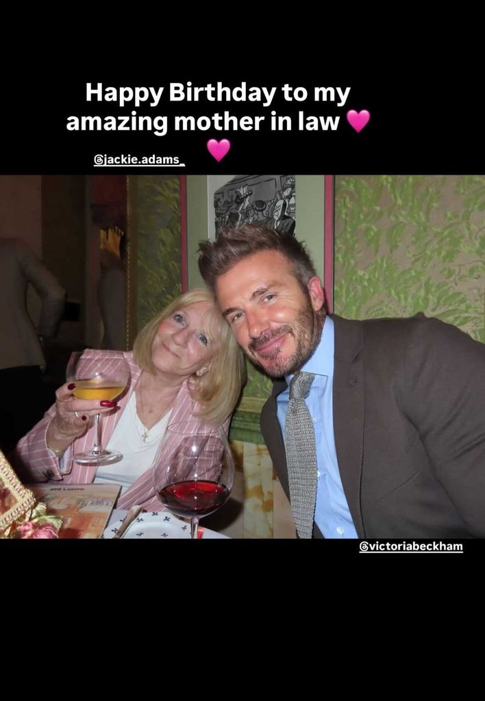 David Beckham with his mother-in-law
