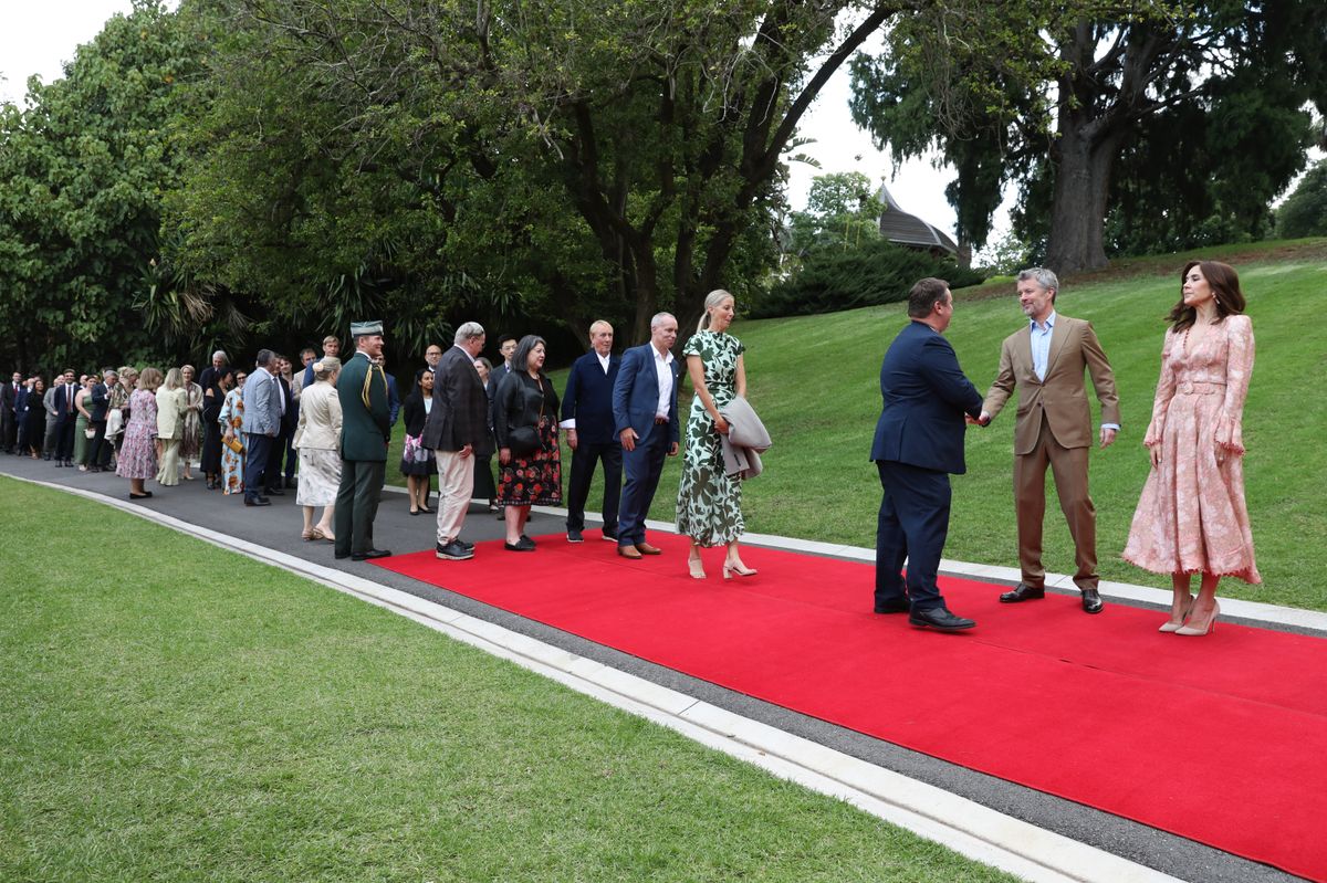 Queen Mary of Denmark kept the styling intentionally pared back, letting the dress take center stage. 