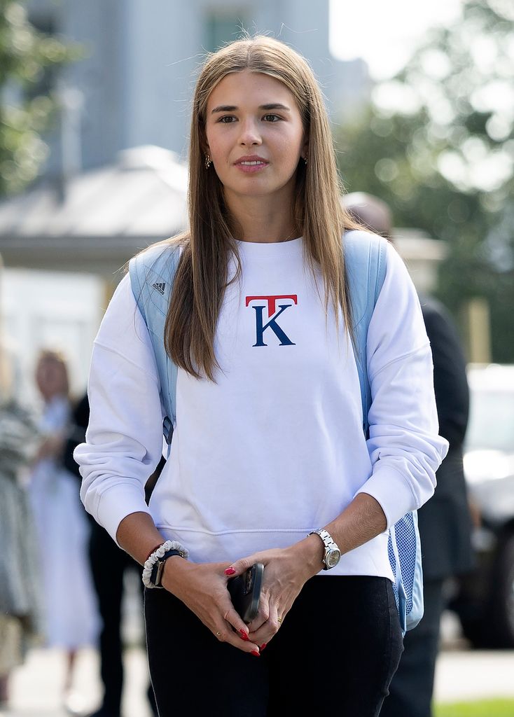 U.S. President Donald Trump's granddaughter Kai Trump departs the White House on September 26, 2025 in Washington, DC