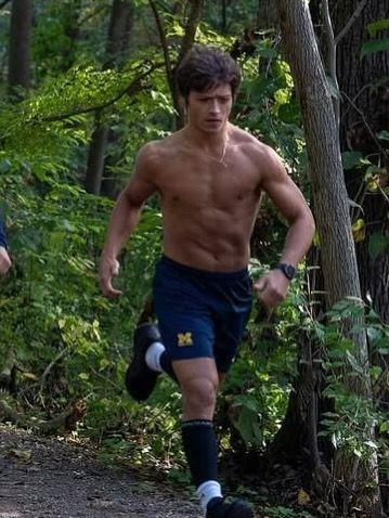 Joaquin Consuelos pictured running shirtless, shared on Instagram