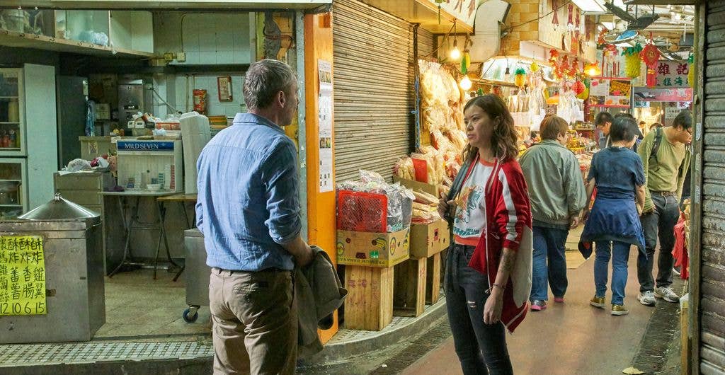 John Simm and Katie Leung in Strangers