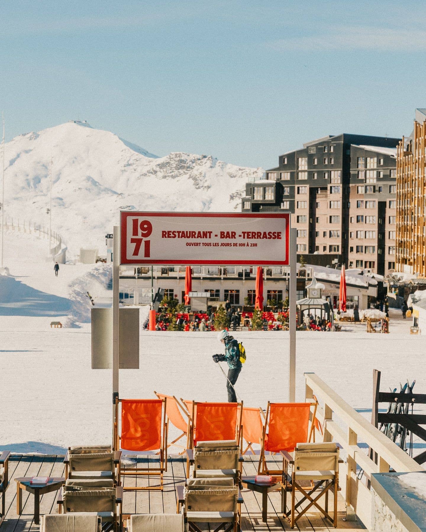 Slopeside restaurant in the mountains