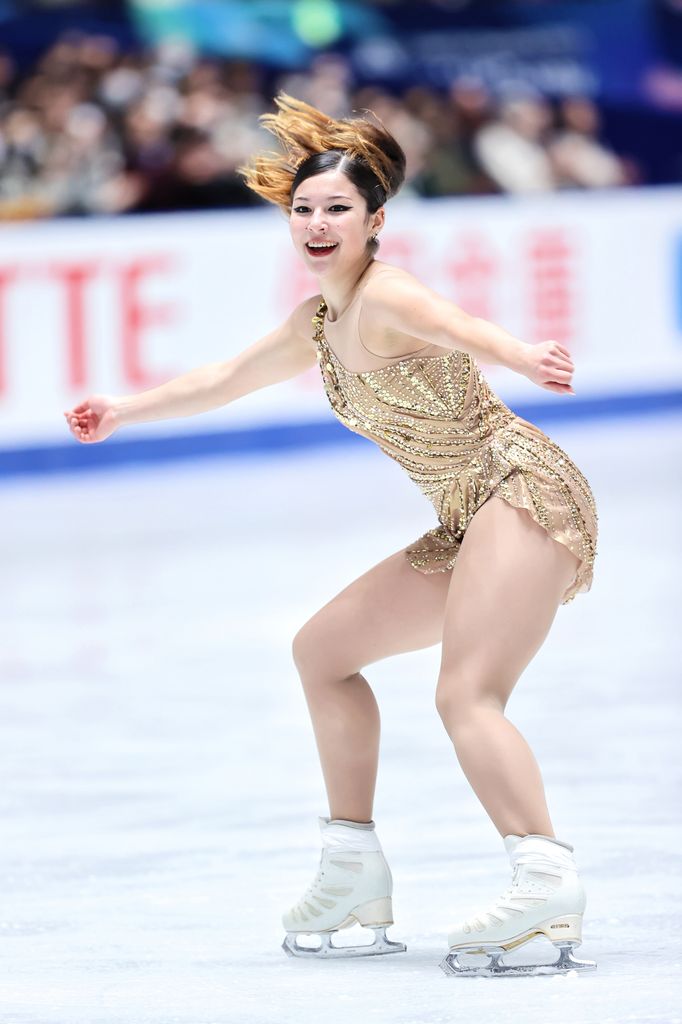 alysa liu comeback gold dress