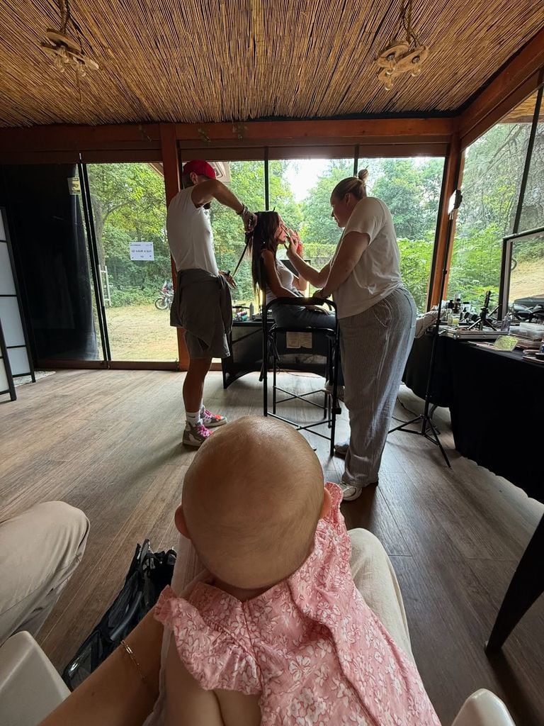 Baby Palma showed off her light blonde hair