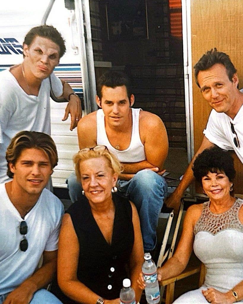 photo of greg vaughan and nicholas brendon on buffy set