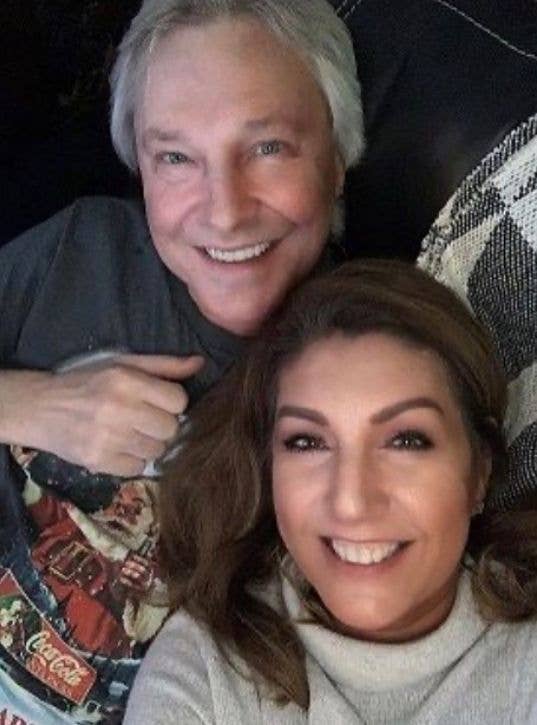 Jane McDonald and Eddie Rothe smiling together
