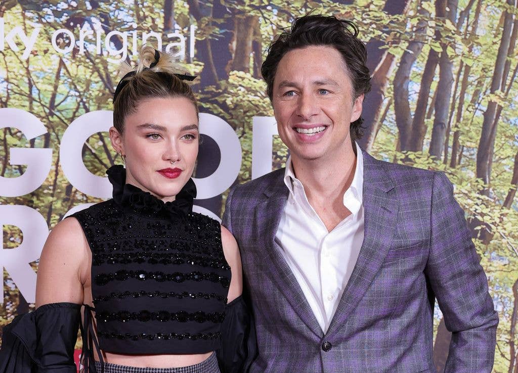 Florence Pugh and Zach Braff attend the UK Premiere of Sky Original Film "A Good Person"