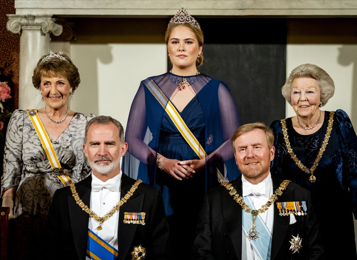 Princess Amalia first wore it publicly in 2024 during a state banquet for visiting Spanish royals, marking one of her early formal tiara appearances as heir to the throne. 