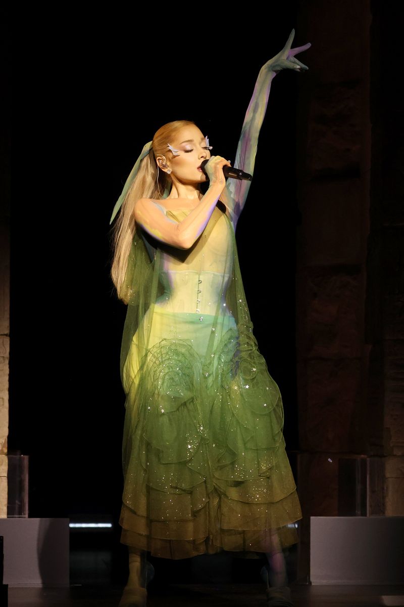 Ariana Grande performs onstage during The 2024 Met Gala Celebrating "Sleeping Beauties: Reawakening Fashion" 