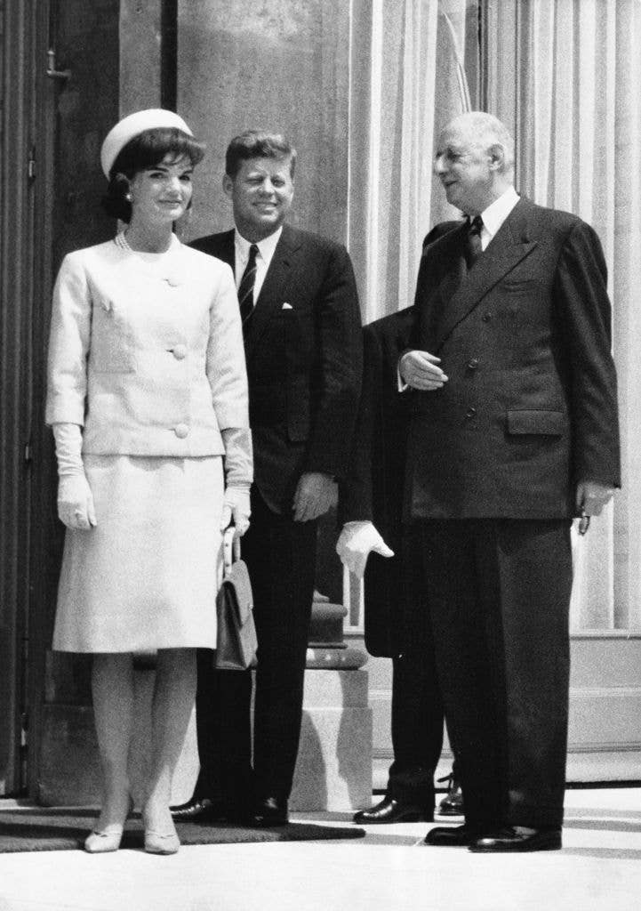 Jackie Kennedy and jfk in black and white
