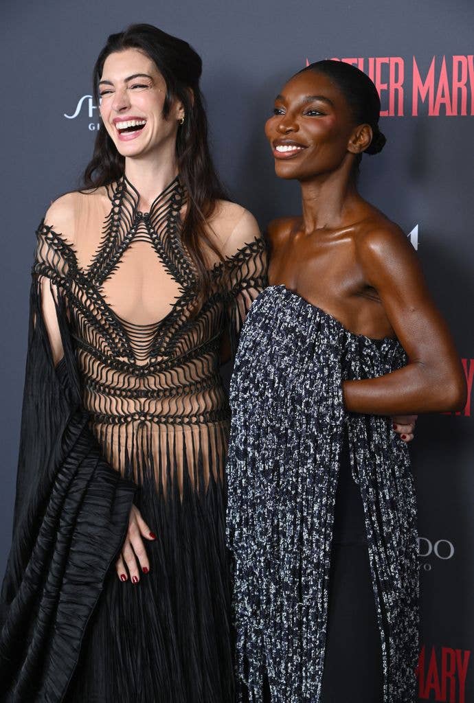 anne hathaway michaela coel red carpet