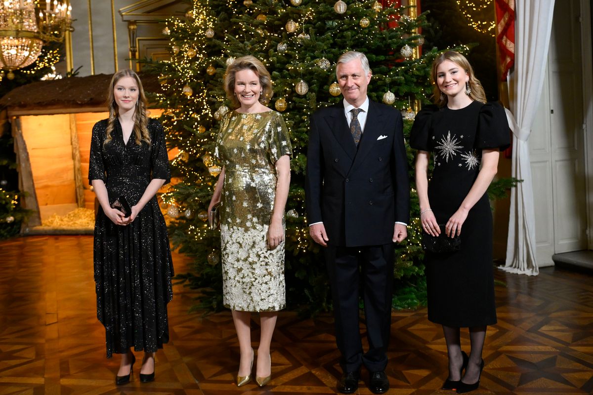 Their Majesties the King and Queen, Princess Eleonore of Belgium and Princess Elizabeth of Belgium.