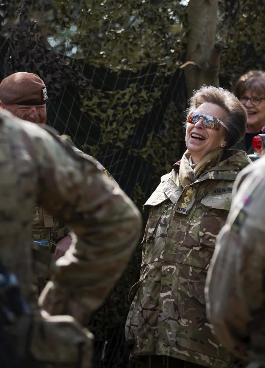 The Princess Royal tours specialist equipment stands, learning about the KRH’s cyber and electronic capabilities.