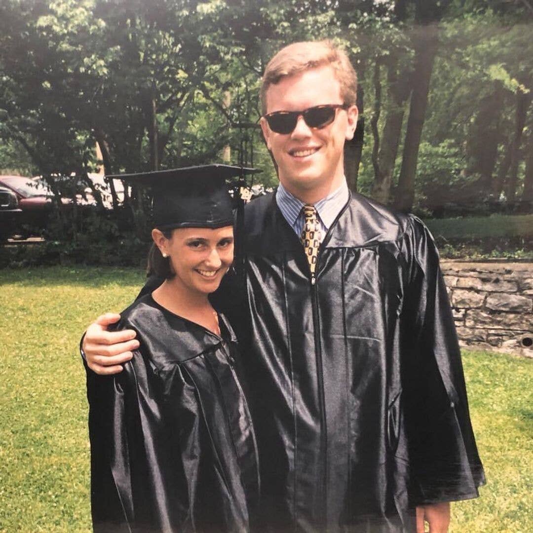 Christina Sharkey and Willie Geist pose for a photo at their Vanderbilt University graduation, shared on Instagram