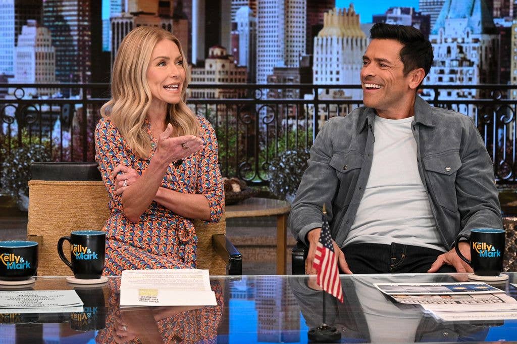 LIVE WITH KELLY AND MARK - 4/15/24 - Kelly Ripa and Mark Consuelos co-host "Live with Kelly and Mark" airing weekdays in syndication. 
KELLY RIPA, MARK CONSUELOS