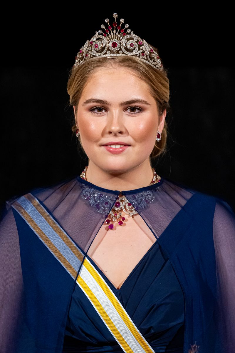 Princess Catharina-Amalia has also embraced the Ruby Peacock Tiara as part of her growing royal role. 