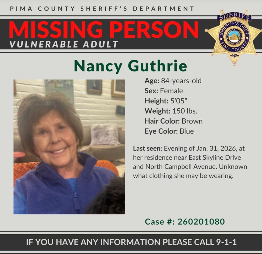 Savannah Guthrie's mom Nancy in missing flyer
