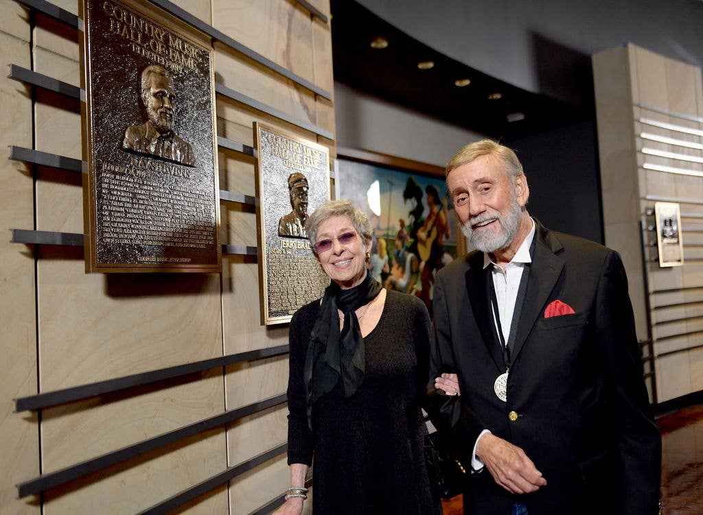 Penny Jackson and inductee Ray Stevens seen during the 2019 Country Music Hall of Fame Medallion Ceremony at Country Music Hall of Fame and Museum on October 20, 2019 in Nashville, Tennessee.