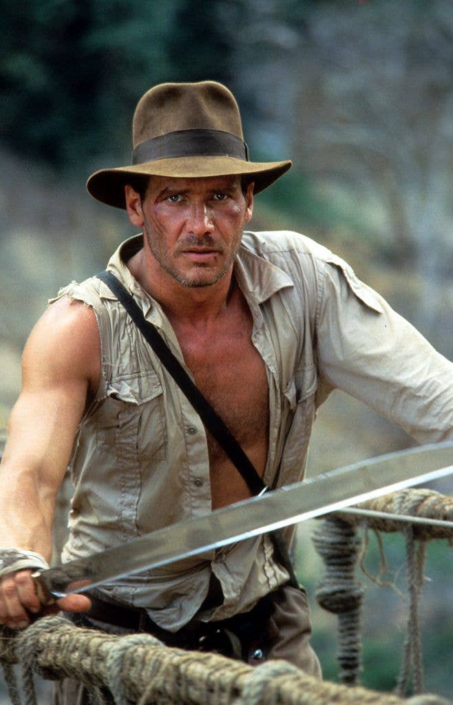 Harrison in his iconic role as Indiana Jones