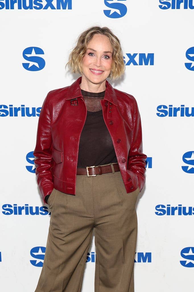 sharon stone red jacket