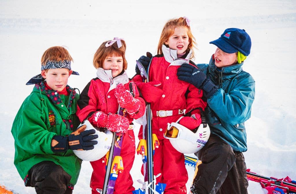 Prince William, Prince Harry, Princess Beatrice and Princess Eugenie in Klosters, Switzerland