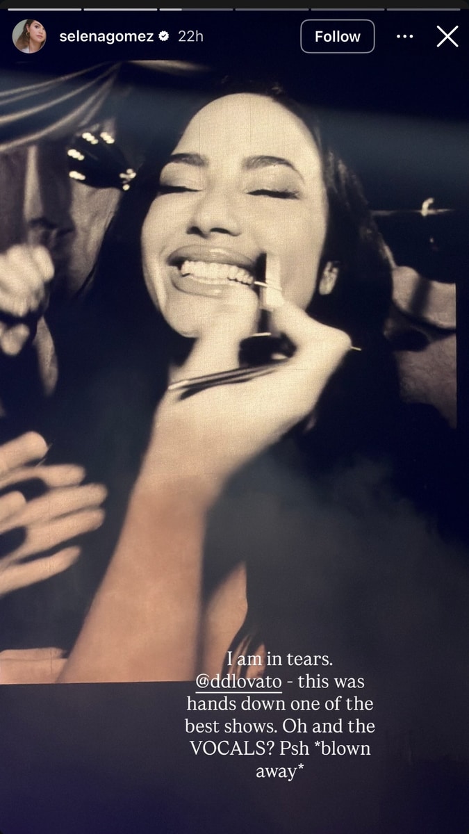 She gave Demi her flowers, saying it was "one of the best shows"