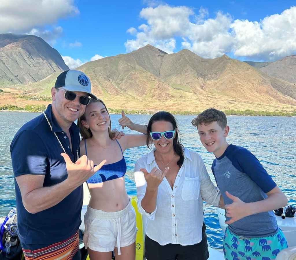 Photo shared by Willie Geist's wife Christina featuring their kids Lucie and George on vacation