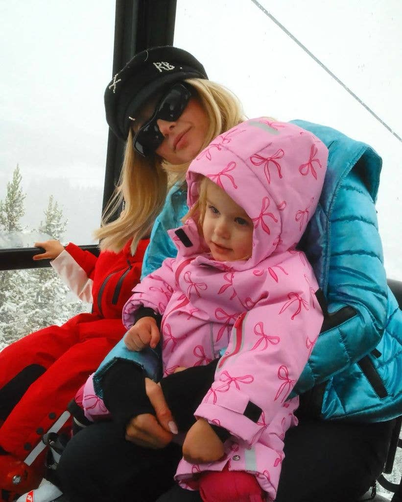 Photos shared by Paris Hilton April 2026 featuring her kids London and Marilyn on vacation in Big Sky, Montana