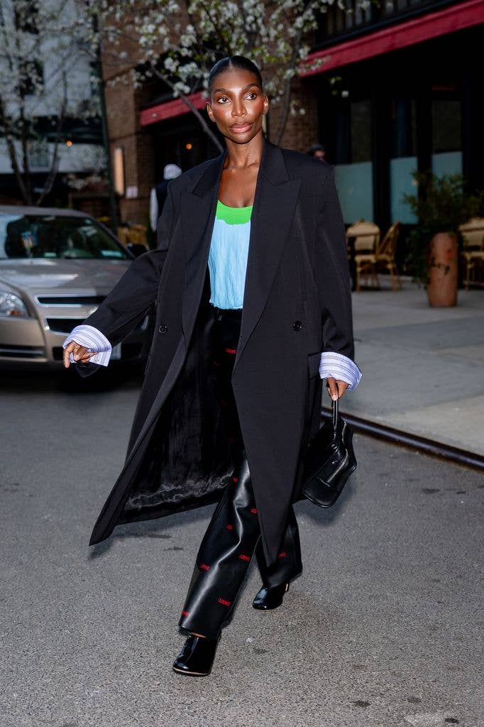 Michaela Coel is seen in Tribeca on April 10, 2026 in New York City