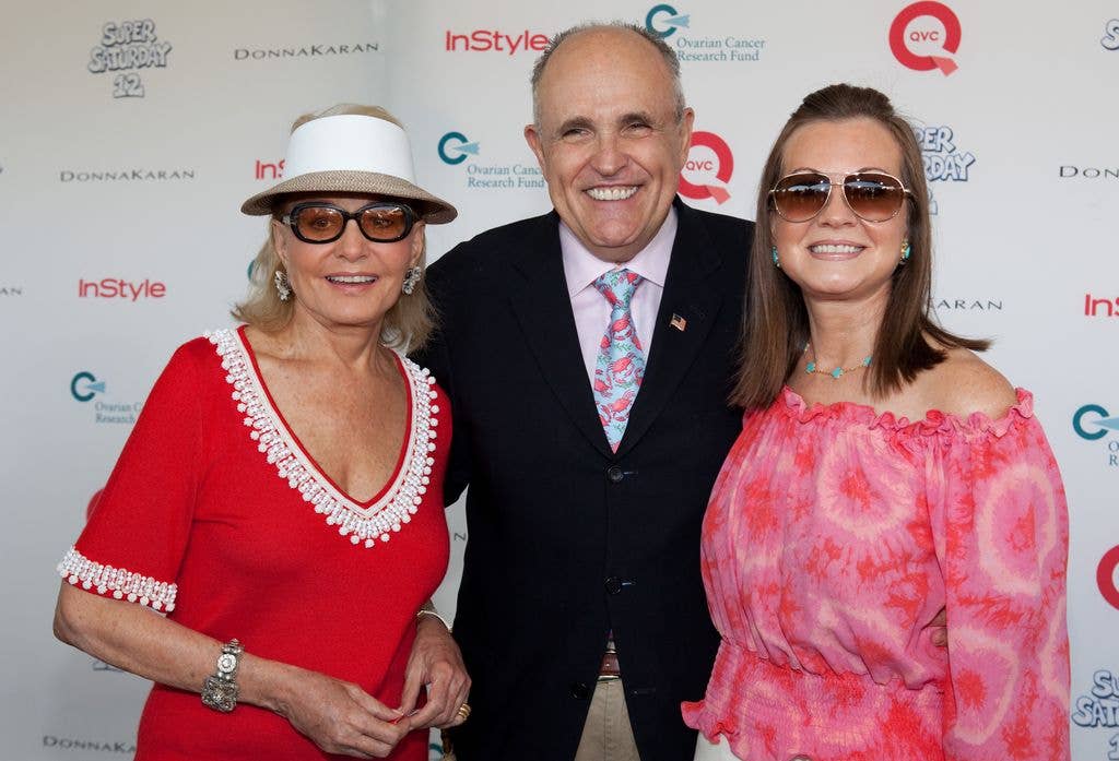 Barbara Walters, Rudy Giuliani and Judy Nathan attend QVC's Super Saturday Live at Nova's Ark Project on August 1, 2009 in Water Mill, New York