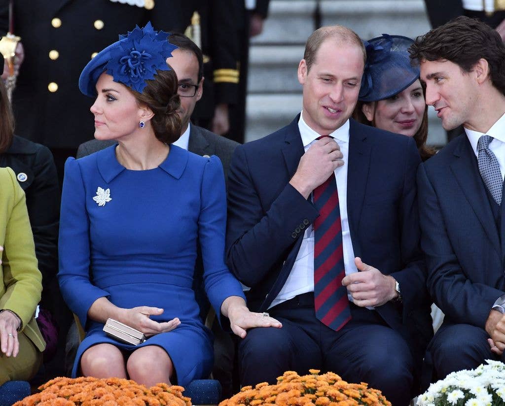 William and Kate sitting down with justin trudeau