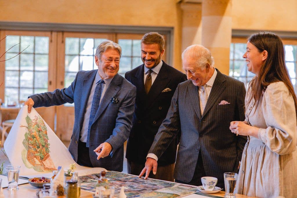 His Majesty The King, Sir David Beckham, Alan Titchmarsh CBE and Frances Tophill 