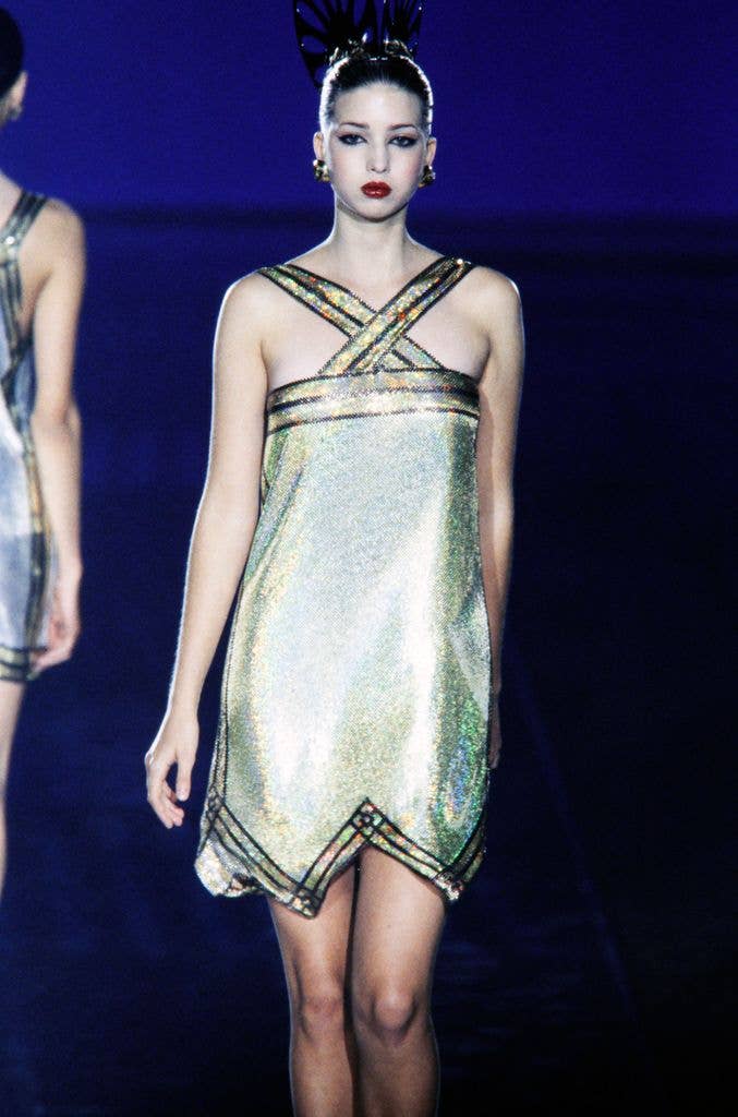 Ivanka Trump photographed walking for Paco Rabanne in Fall 1998