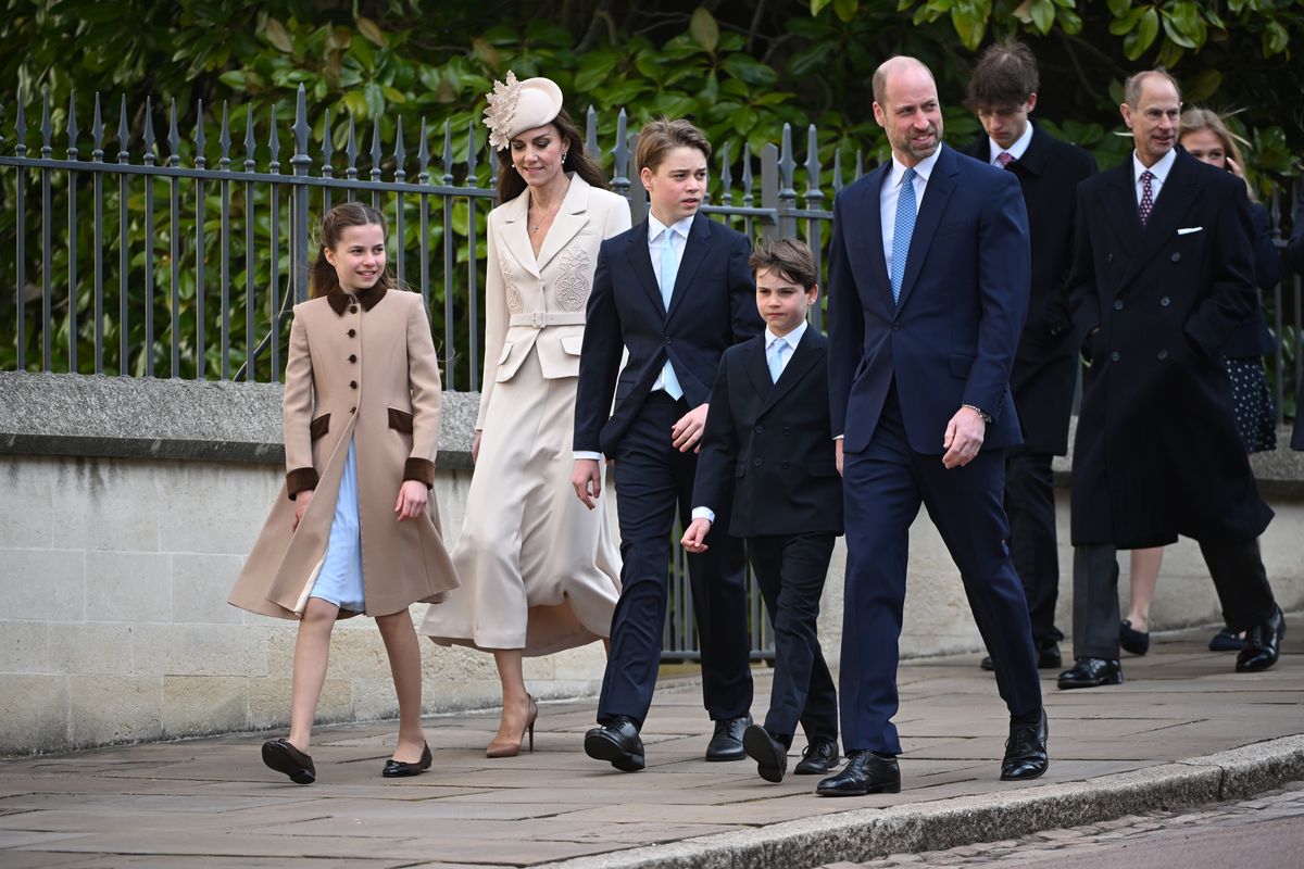 Prince William and Kate Middleton attending Easter service with their children in Windsor
