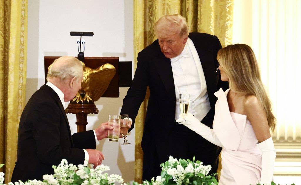 donald trump toasting king charles