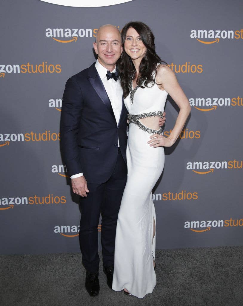 Jeff Bezos and MacKenzie Bezos attend the Amazon Studios Golden Globes Party