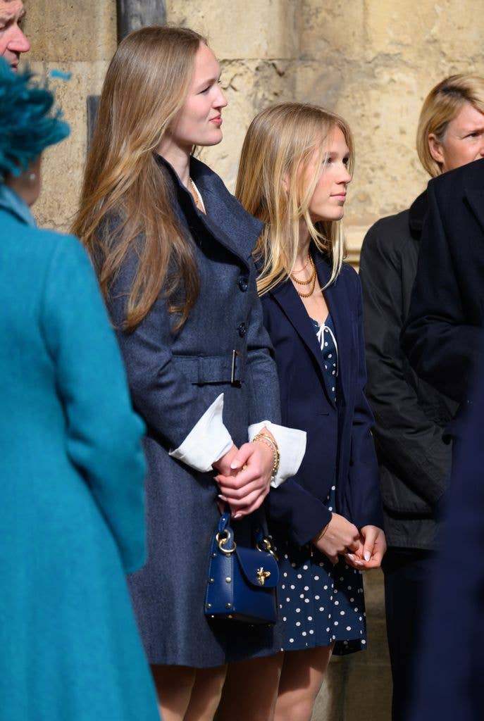 Savannah Phillips and Isla Phillips attend the 2026 Easter Matins Service at St George's Chapel on April 05, 2026 in Windsor, England