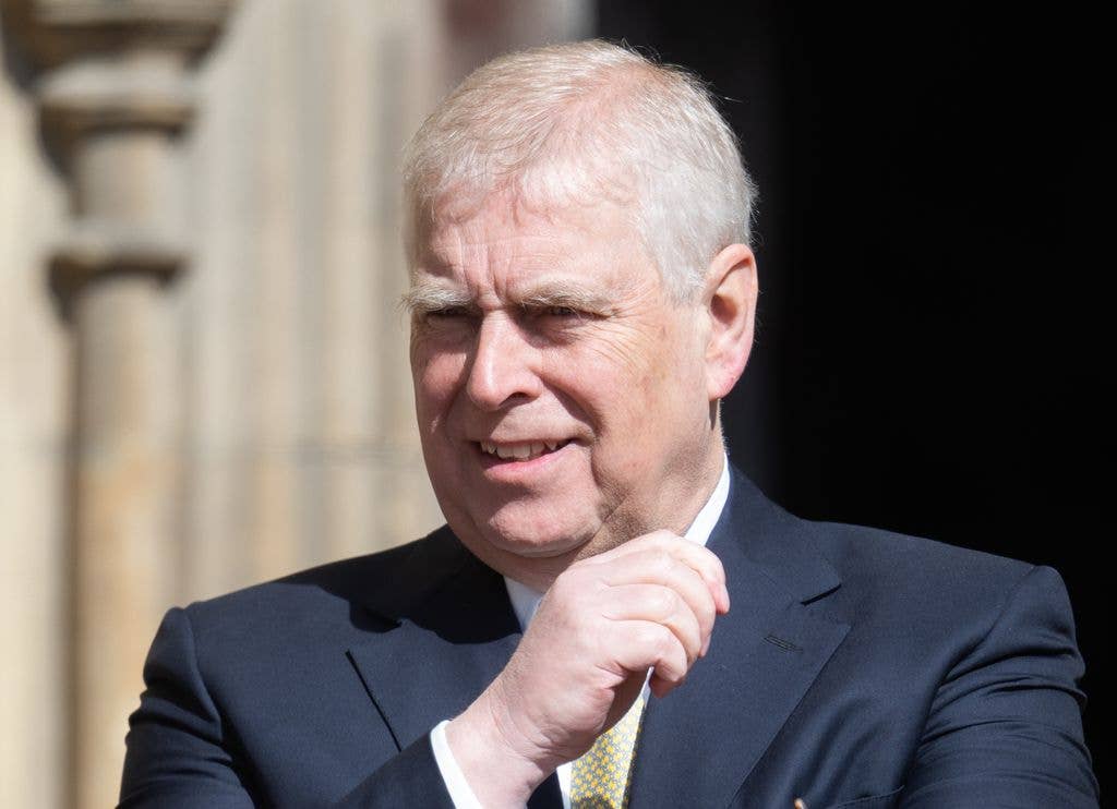 Prince Andrew, Duke of York attends the Easter service at St George's Chapel on April 20, 2025 in Windsor