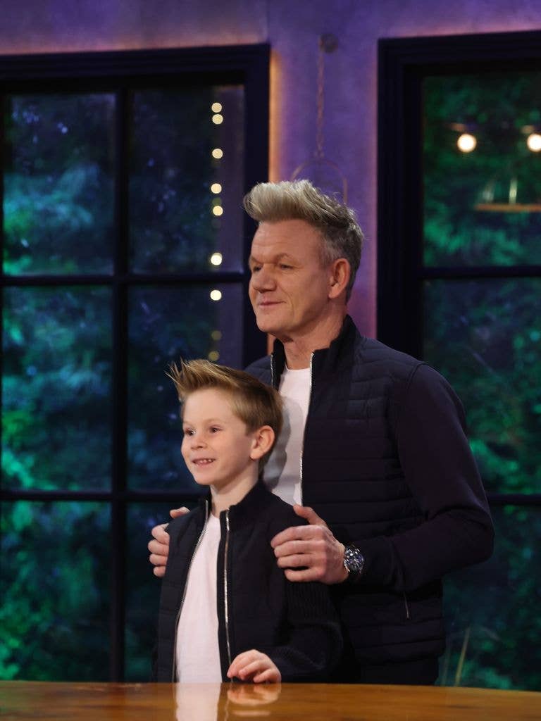 Gordon also brought his son Oscar to one of his sets 